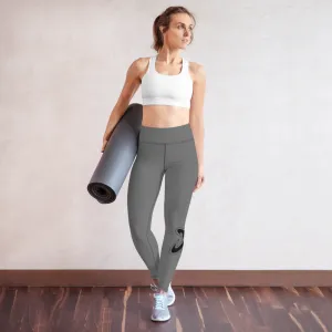Athletic Apparatus Grey Black logo V3 Yoga Leggings