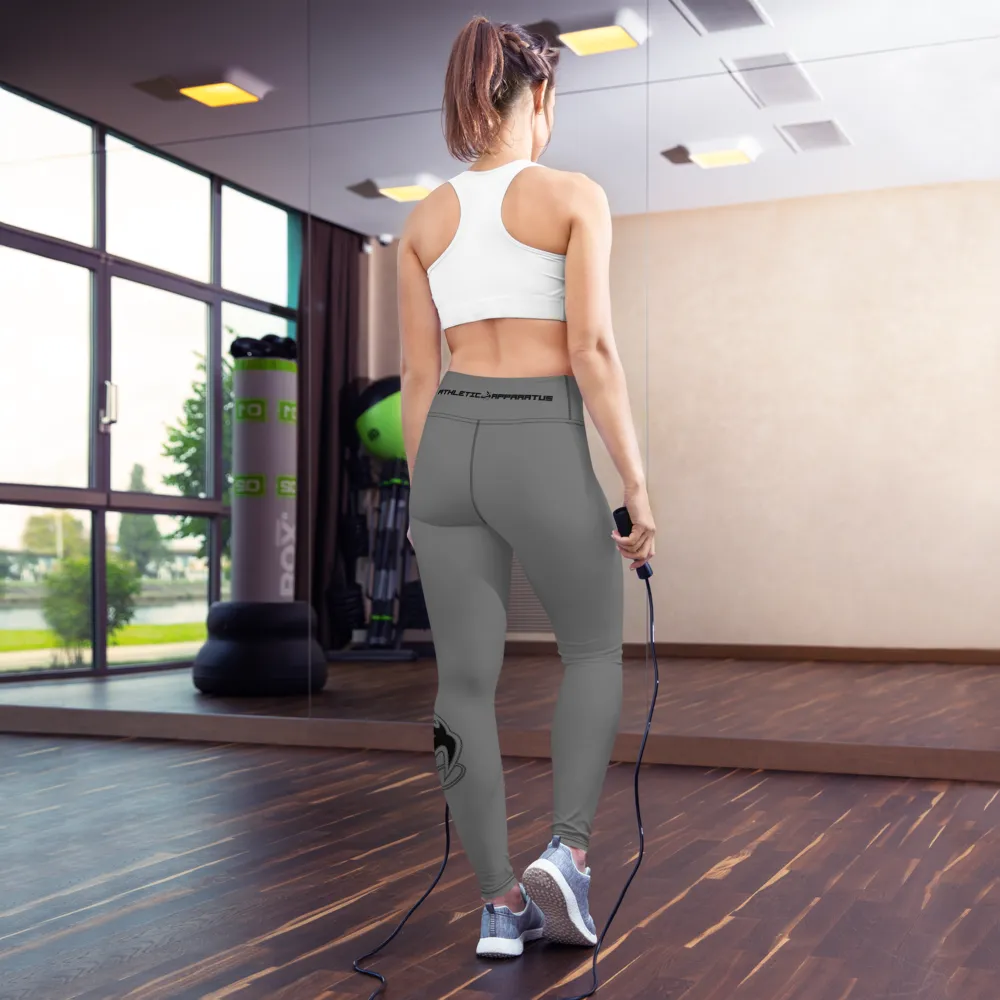 Athletic Apparatus Grey Black logo V3 Yoga Leggings