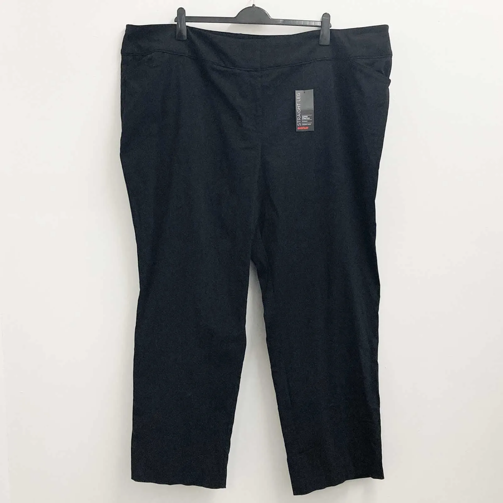 Avenue Black Straight Leg Super Stretch Trousers UK 32 Tall