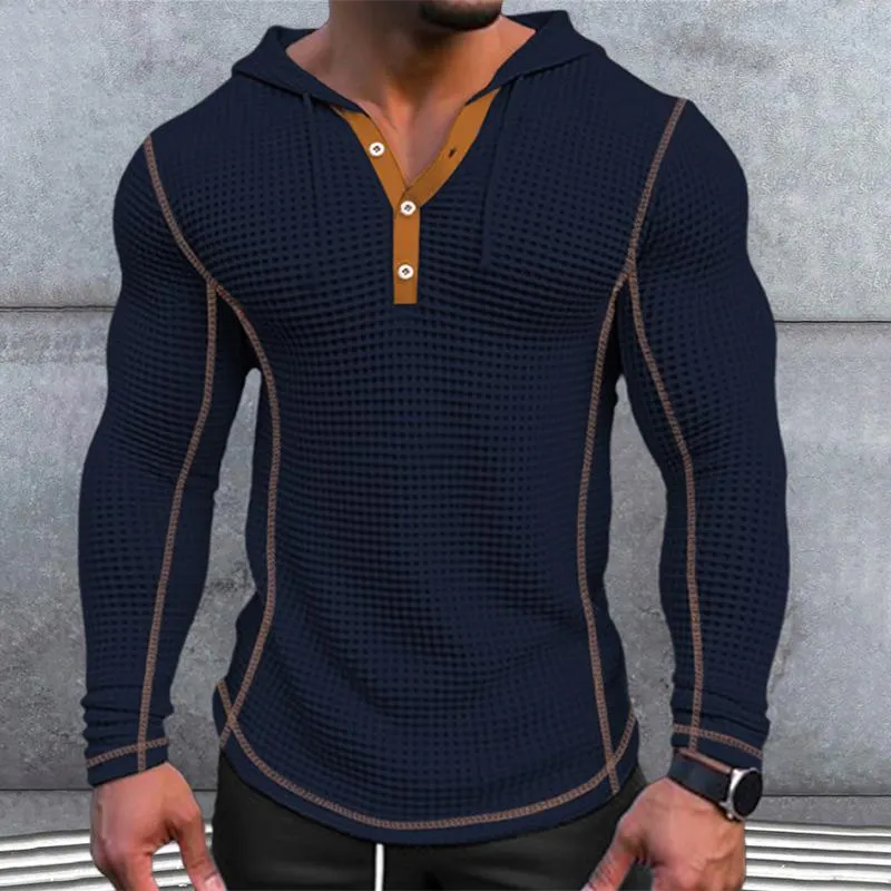 BACKWOODS | Men's Solid Waffle Long Sleeve Casual Hoodie