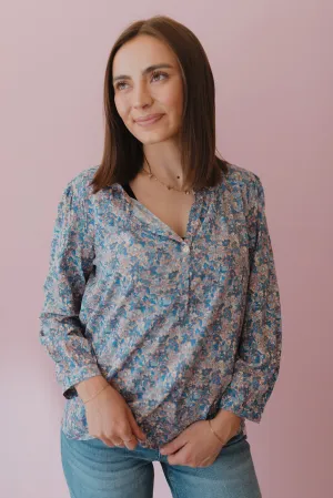 Better With You Blue Floral Blouse
