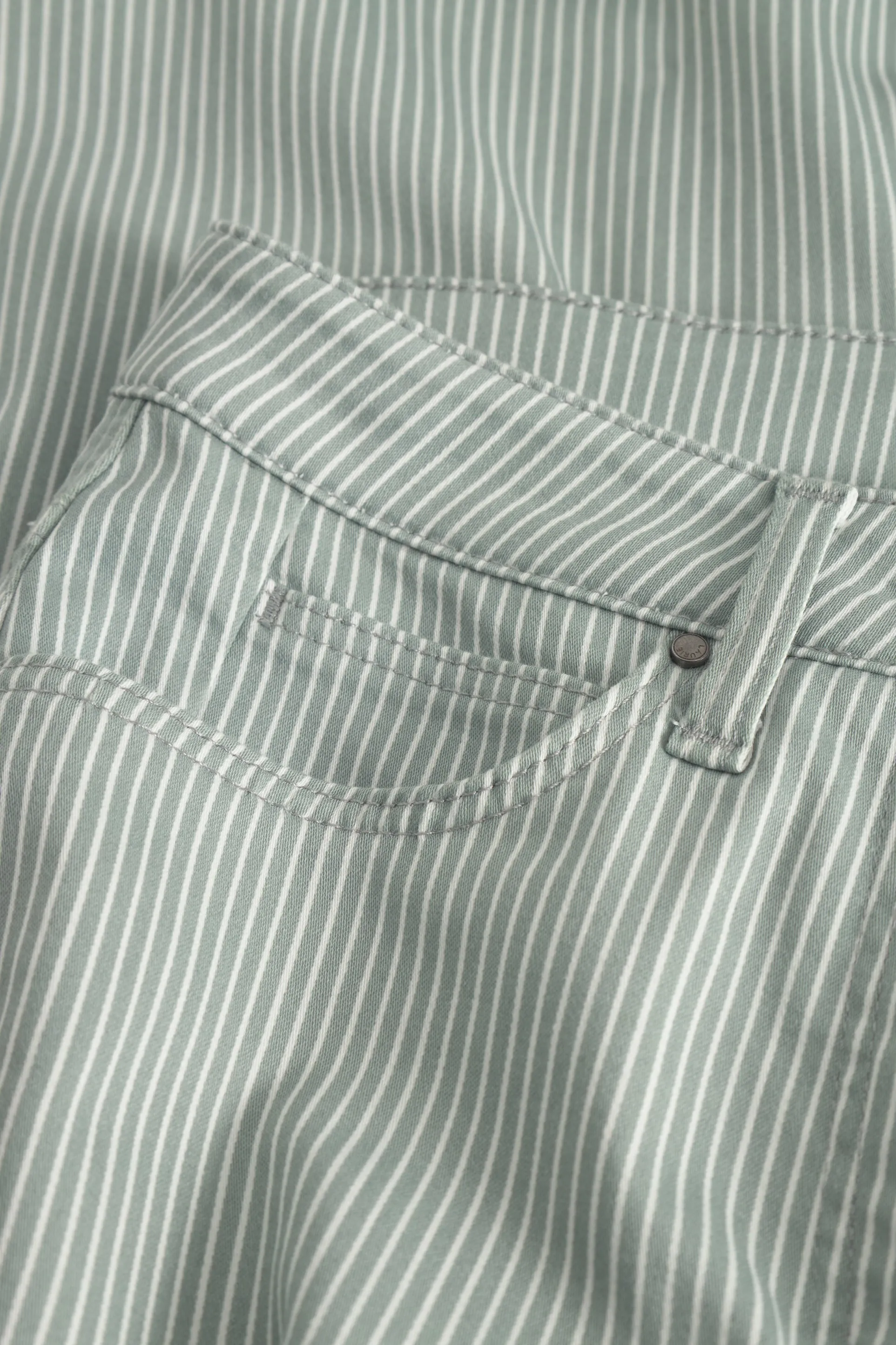 Carol Loose - Medium Length - Sage Stripe