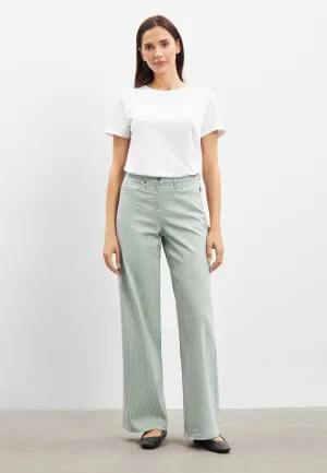 Carol Loose - Medium Length - Sage Stripe