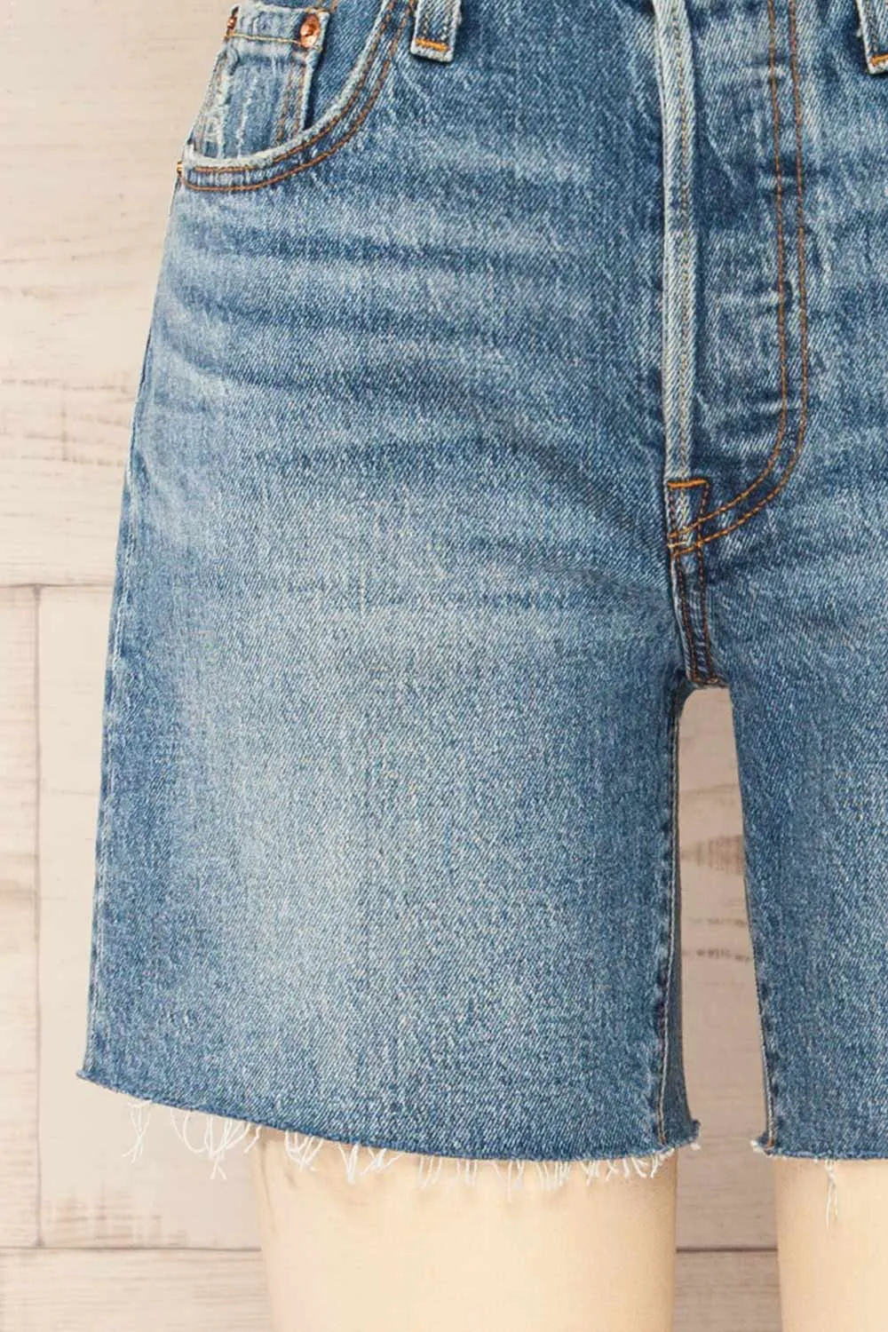 Cavtat Medium Wash | High-Waisted Denim Shorts