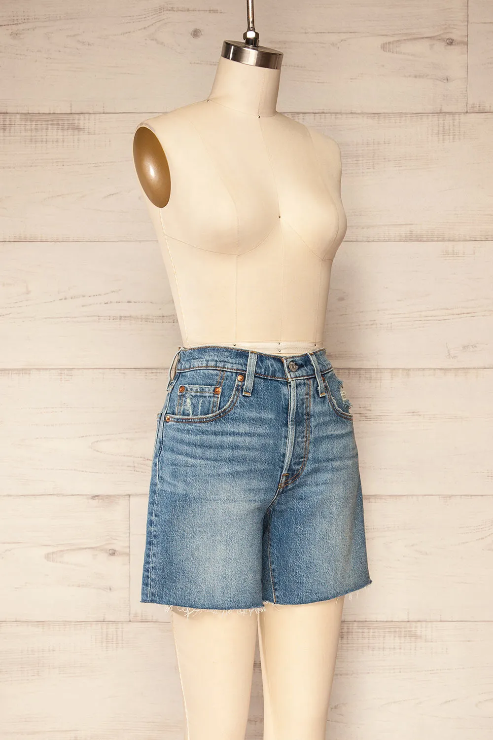 Cavtat Medium Wash | High-Waisted Denim Shorts