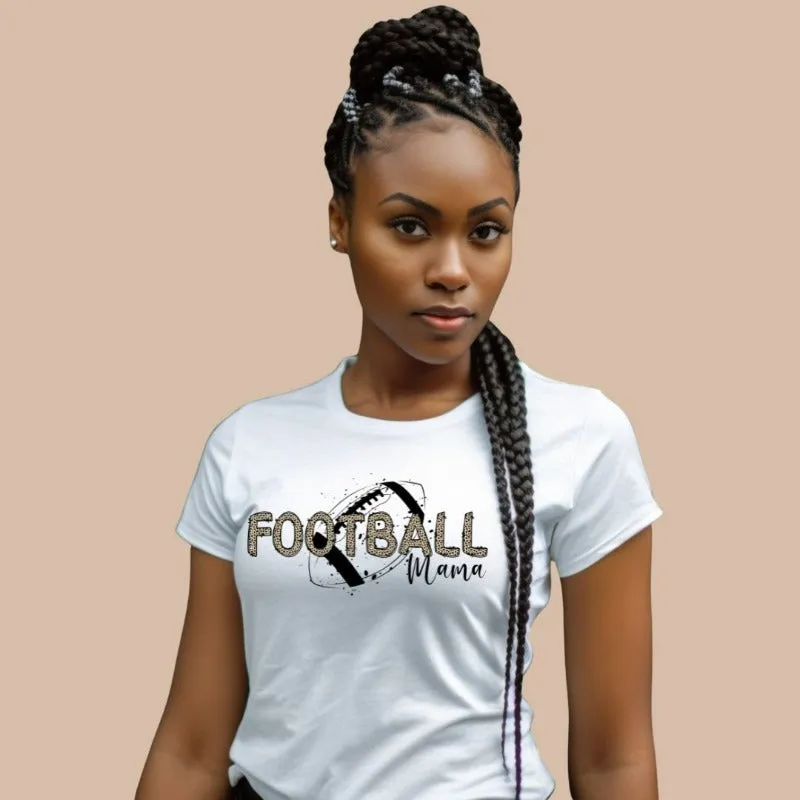 Cheetah Print Football Mama Design PNG Download