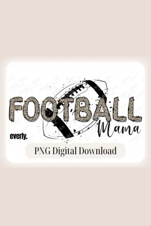 Cheetah Print Football Mama Design PNG Download