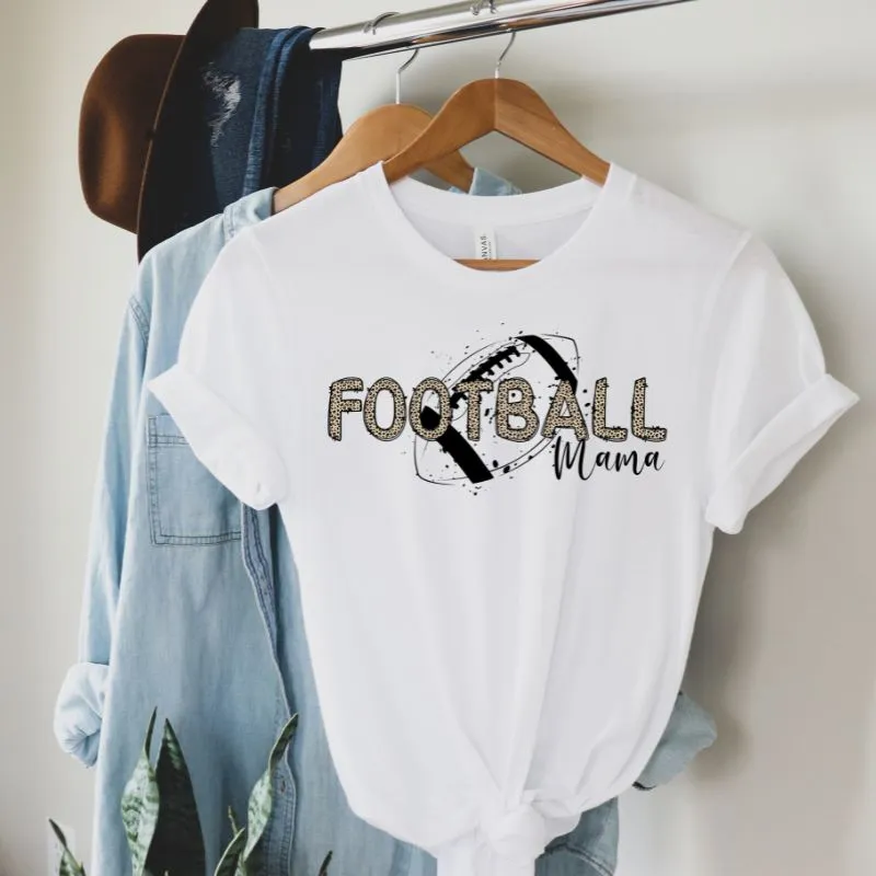 Cheetah Print Football Mama Design PNG Download