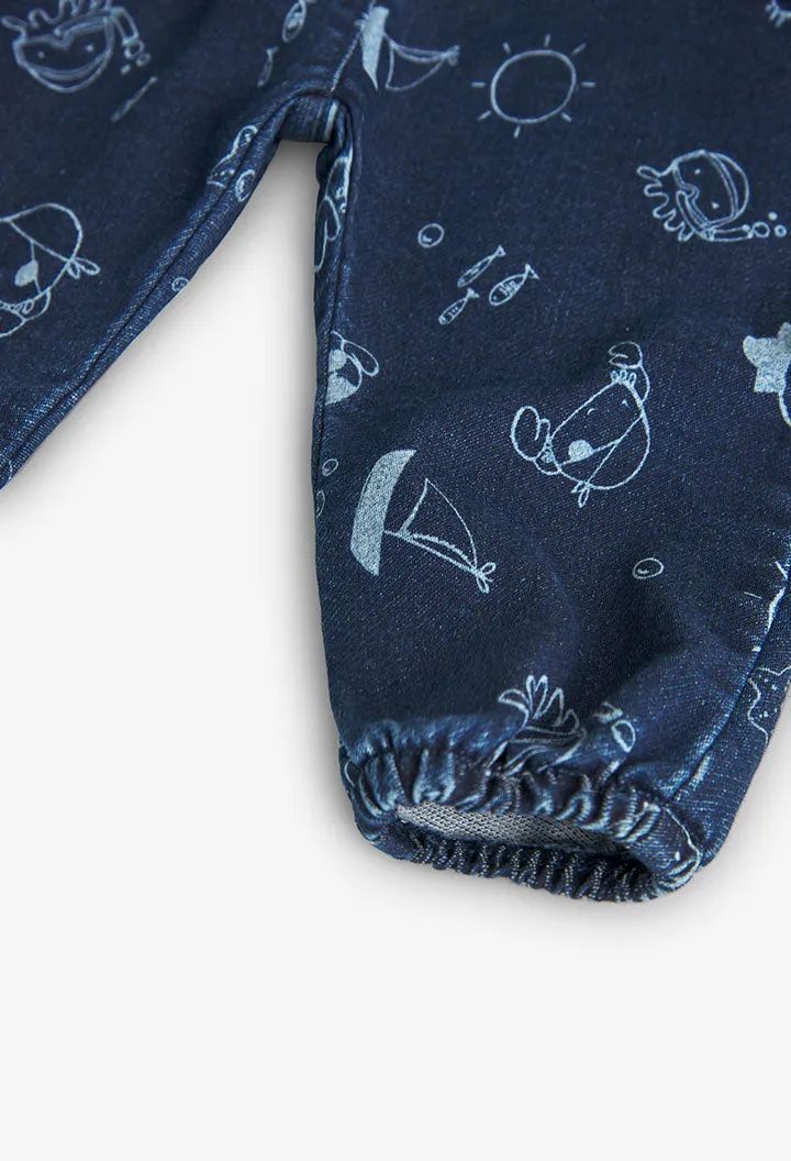 Denim trousers knit for baby girl -BCI - 108076