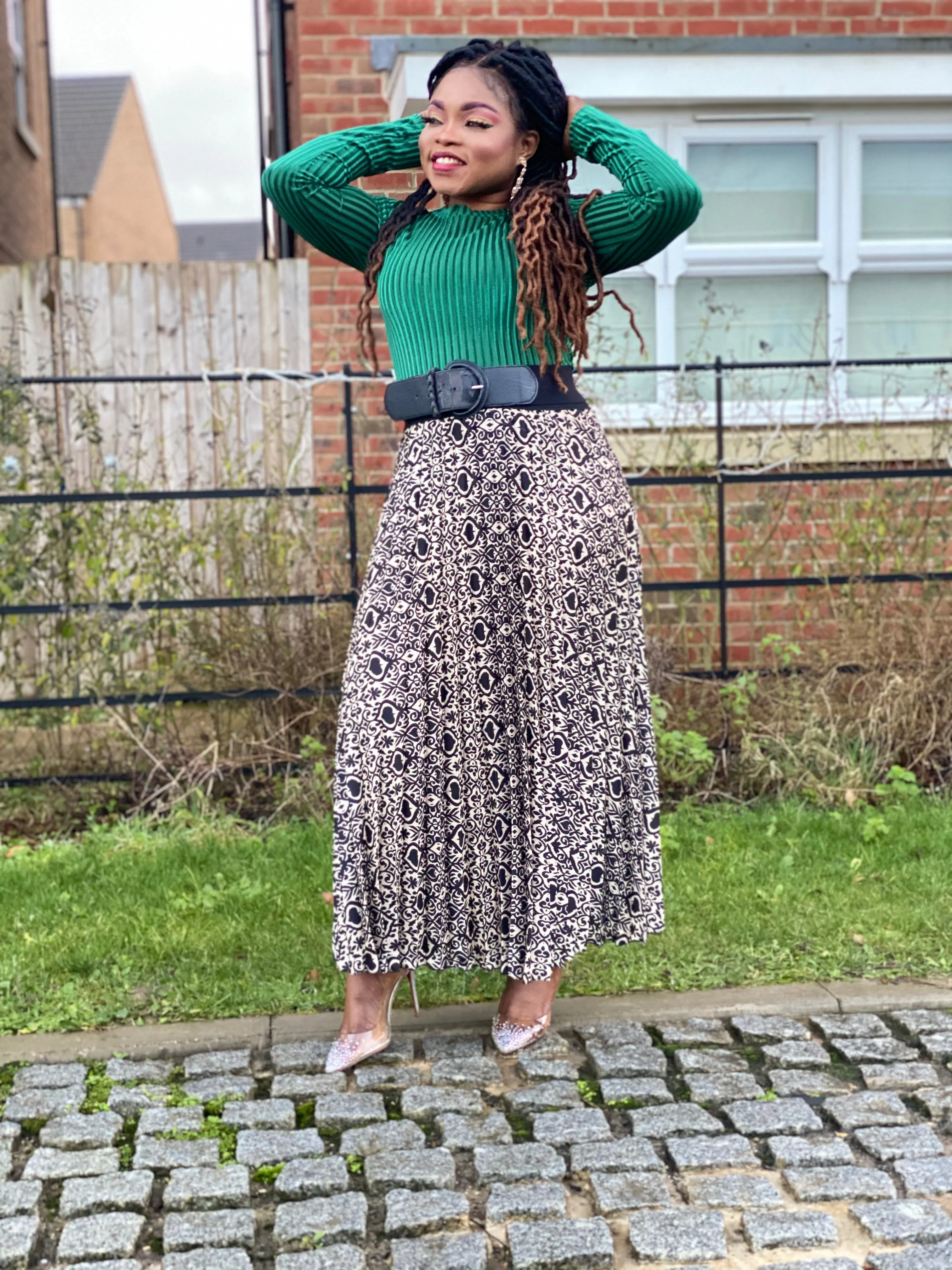 Diane Knife Pleated Skirt With Elasticated Waistband