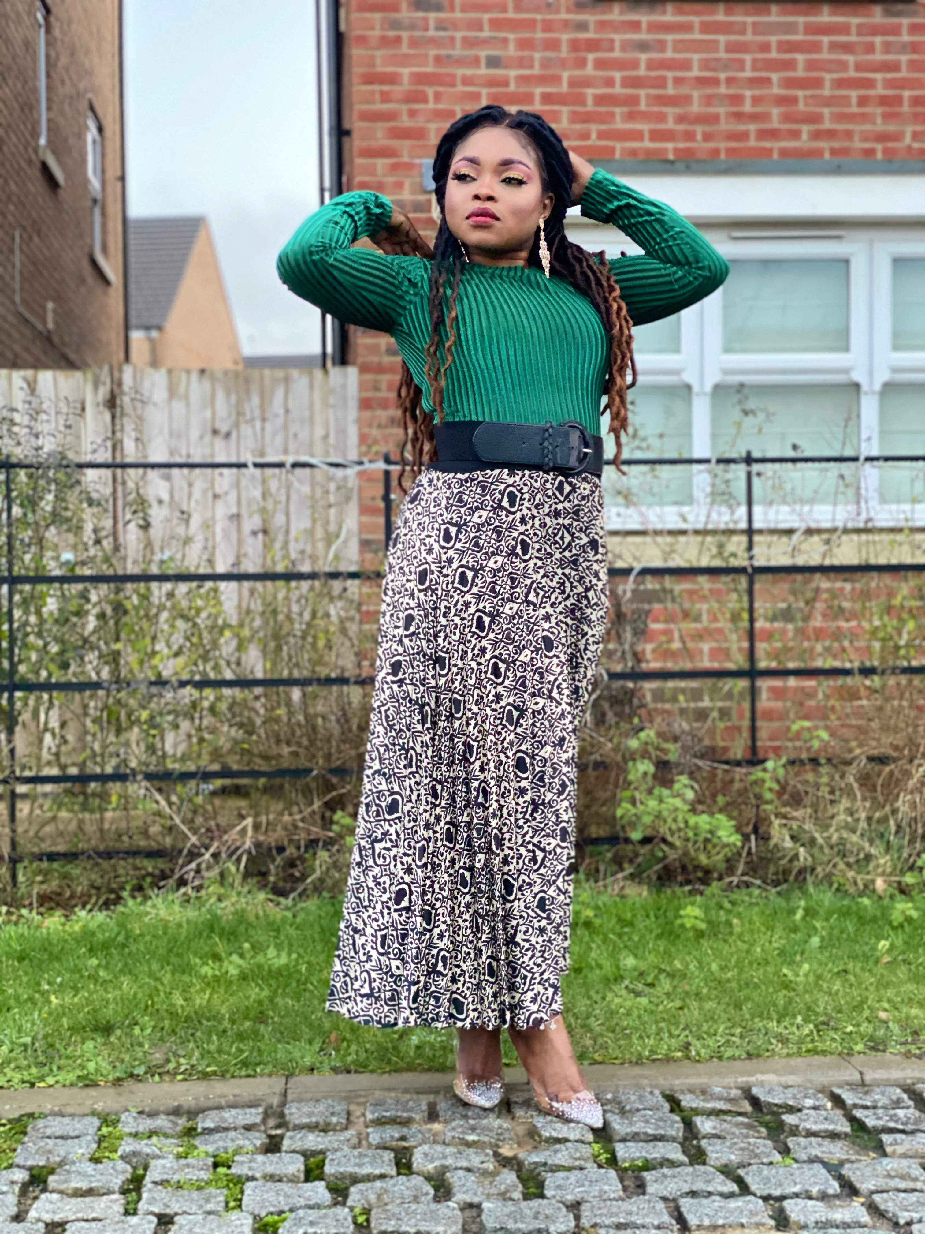 Diane Knife Pleated Skirt With Elasticated Waistband