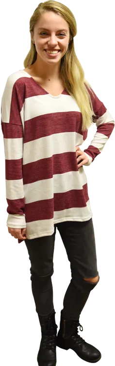 Drop Shoulder Stripe Top