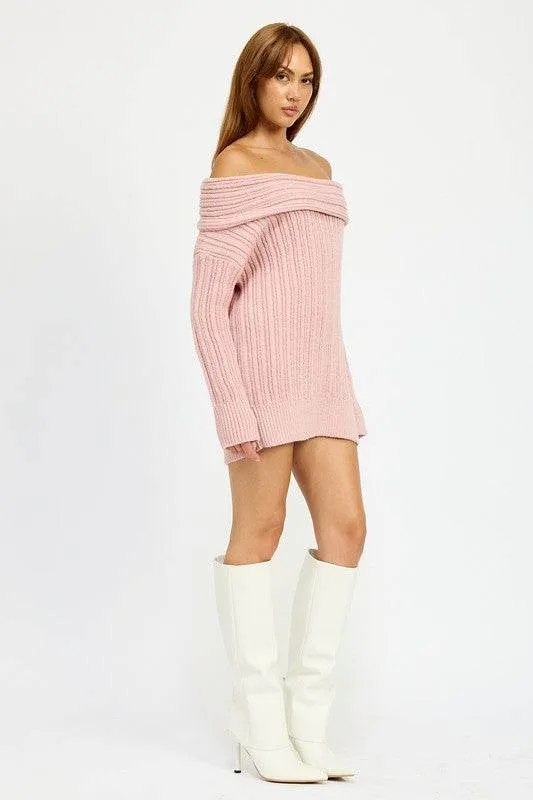 Emory Park Oversized Off Shoulder Long Sleeves Knit Sweater