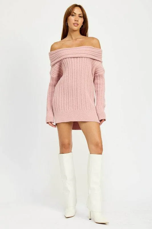 Emory Park Oversized Off Shoulder Long Sleeves Knit Sweater