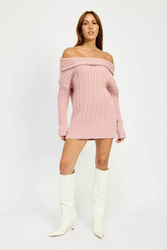 Emory Park Oversized Off Shoulder Long Sleeves Knit Sweater