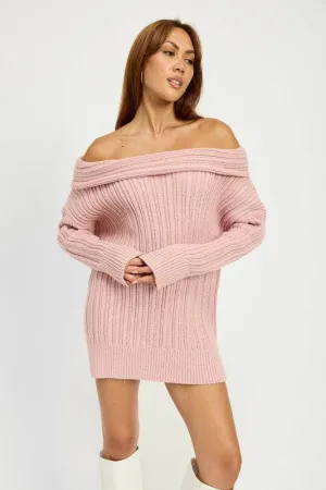 Emory Park Oversized Off Shoulder Long Sleeves Knit Sweater