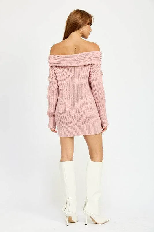 Emory Park Oversized Off Shoulder Long Sleeves Knit Sweater