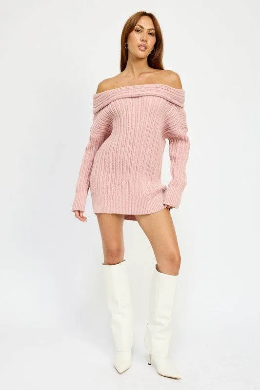 Emory Park Oversized Off Shoulder Long Sleeves Knit Sweater