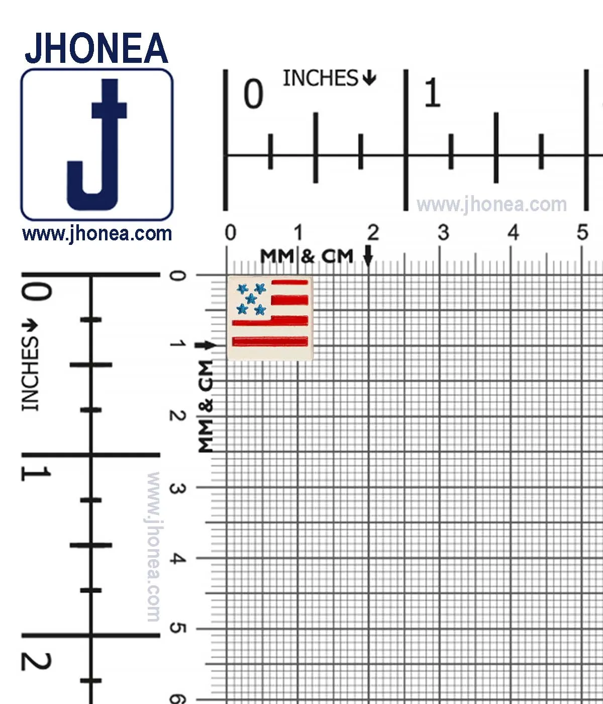 Enamel Tri-Color Square Shape Hotfix Studs for Tops/T-Shirts