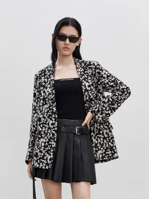 Floral Print Lapel Blazer