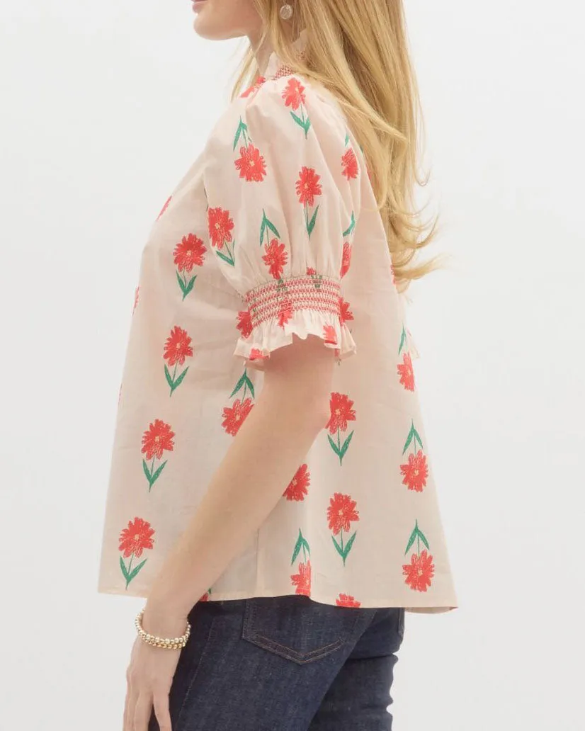 Floral Top - Cream