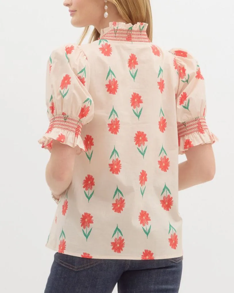 Floral Top - Cream