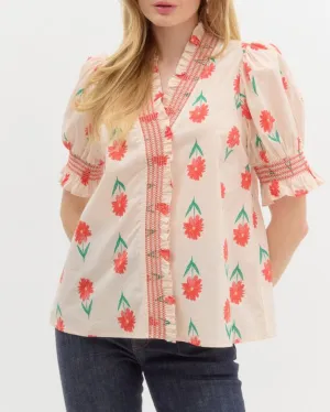 Floral Top - Cream
