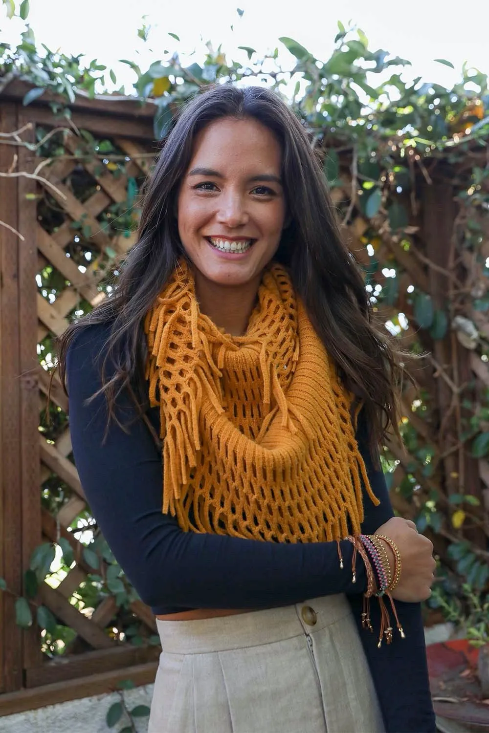 Fuzzy Chenille Tassel Infinity Scarf (7 colors)