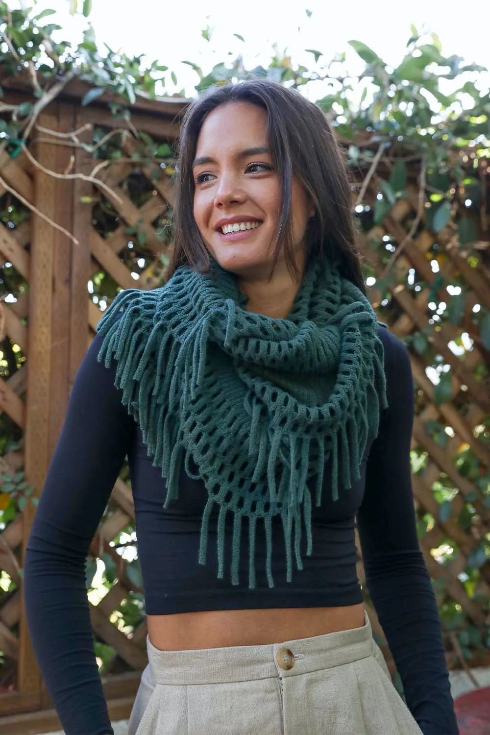 Fuzzy Chenille Tassel Infinity Scarf (7 colors)