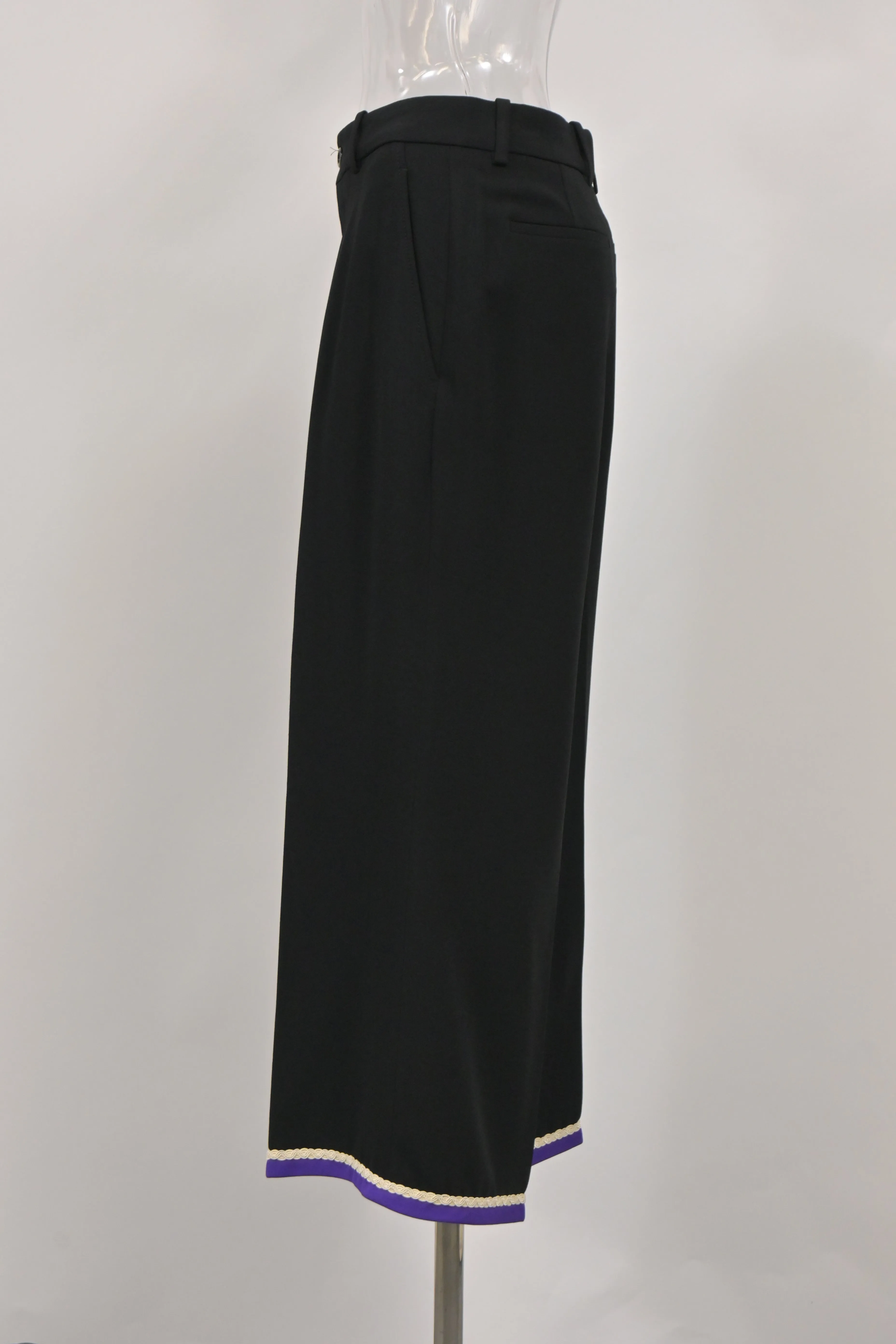Gucci Wide Leg Culotte Trousers in Black Viscose