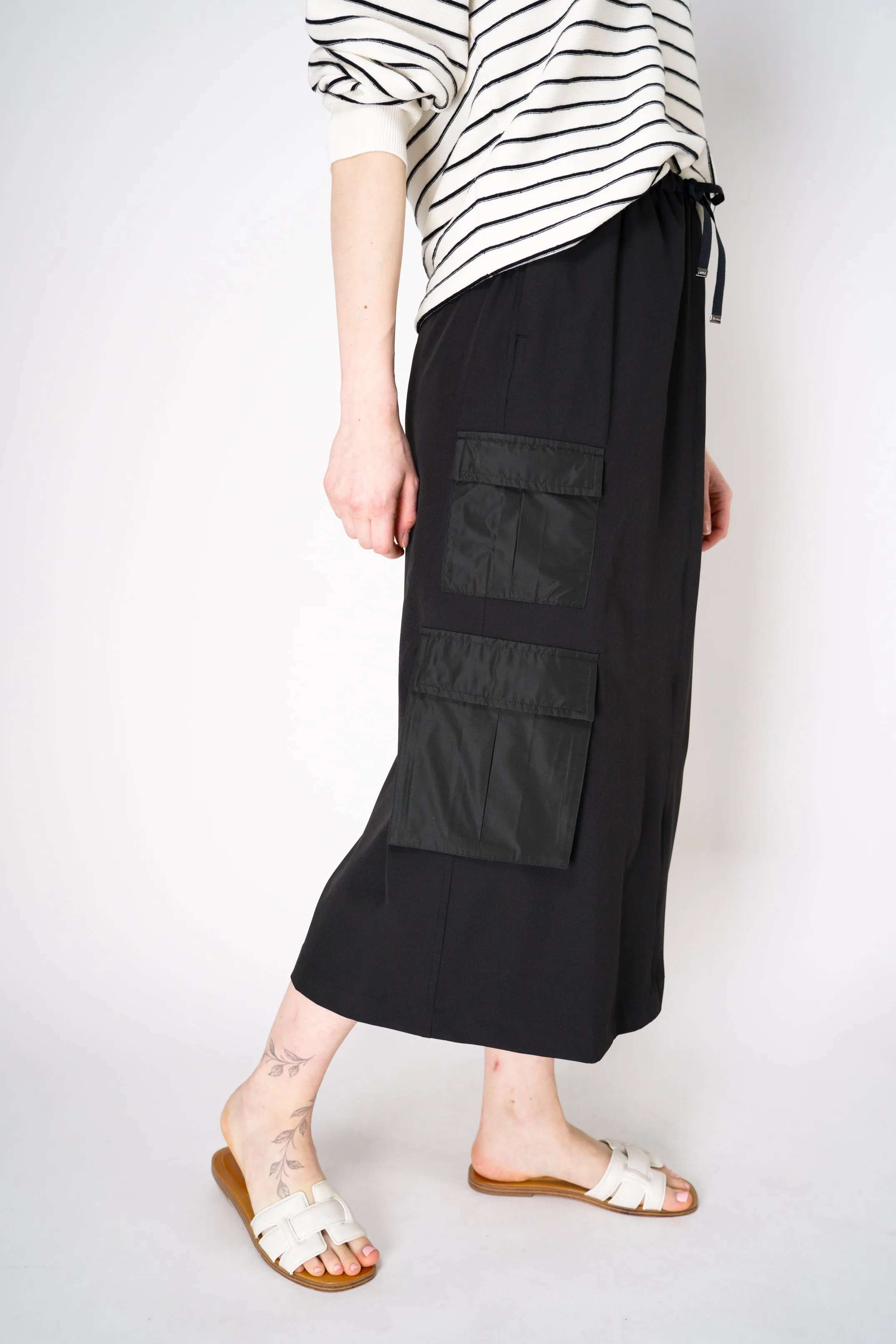 Herno Cargo Structured Nylon HD Midi Skirt in Black