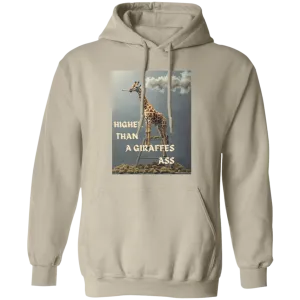 HigherThanAGiraffesAss Comfortable 8oz Unisex Hoodie – "Higher Than a Giraffe’s Ass" Funny Graphic Hoodie with Durable Stitching, Double-Layer Hood & Pouch Pocket