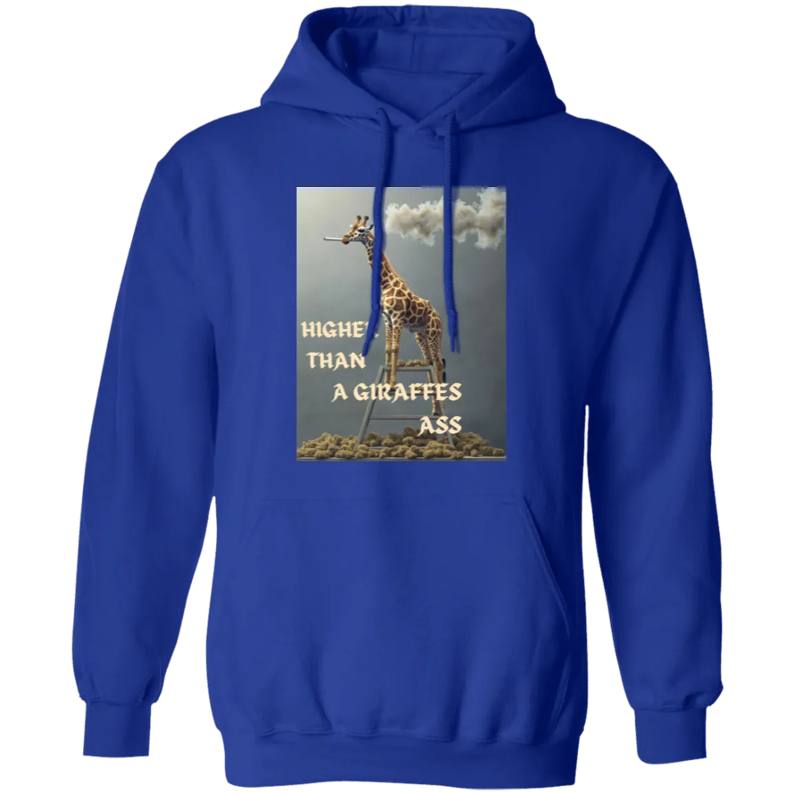 HigherThanAGiraffesAss Comfortable 8oz Unisex Hoodie – "Higher Than a Giraffe’s Ass" Funny Graphic Hoodie with Durable Stitching, Double-Layer Hood & Pouch Pocket