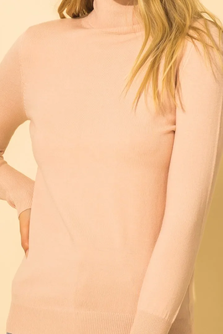 Hyfve Double Zero Basic Turtleneck Sweater In Pale Pink or Smoke Blue