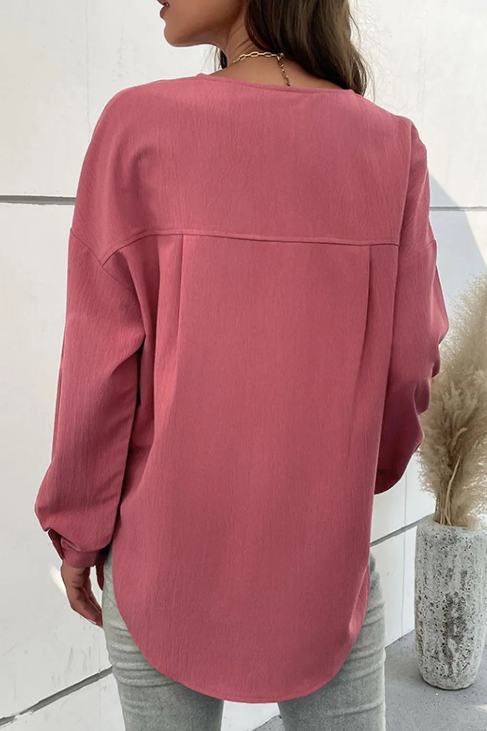 Independent Half Button Blouse
