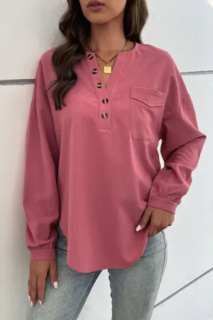 Independent Half Button Blouse