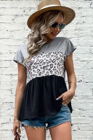 Keep Cool Leopard Babydoll Blouse