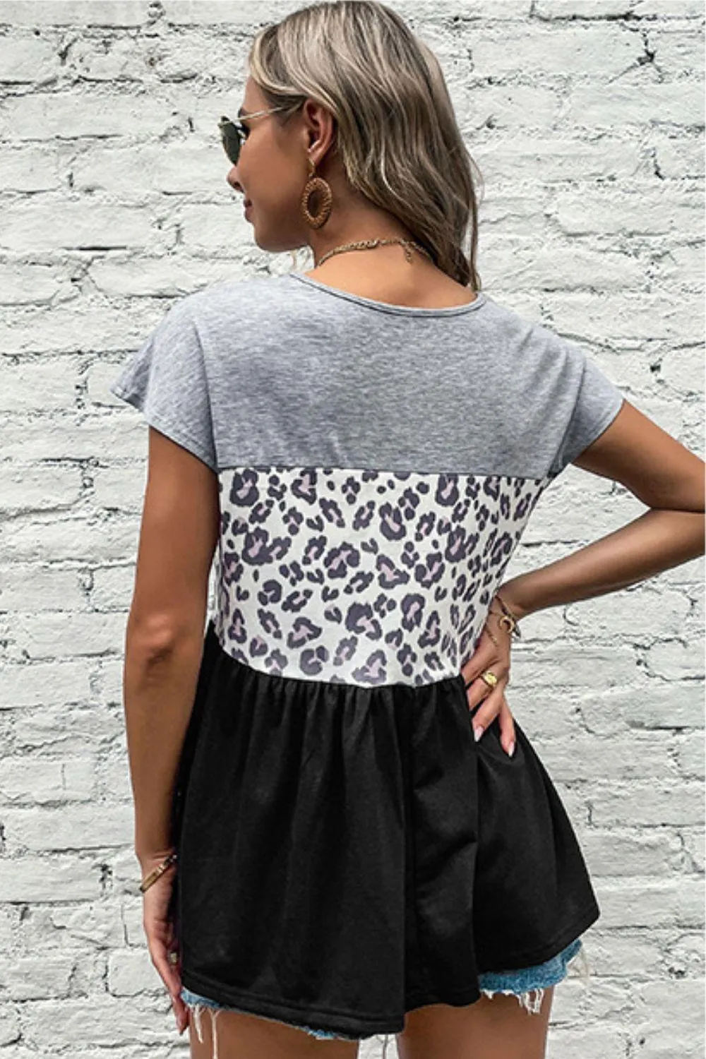 Keep Cool Leopard Babydoll Blouse
