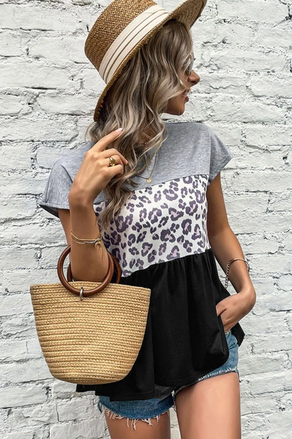 Keep Cool Leopard Babydoll Blouse