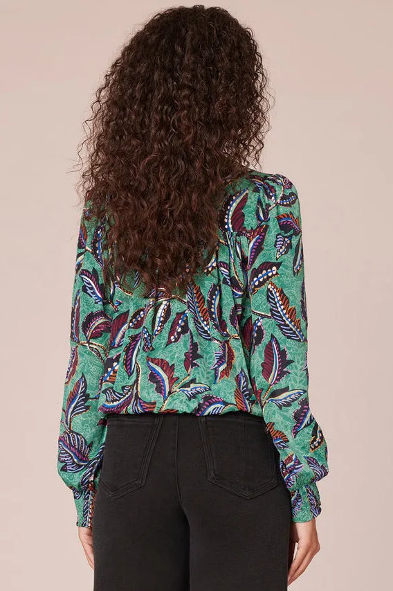 Leaf Print Woven Top