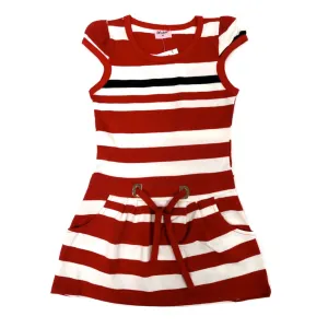 Little Girls Red Stripes Pockets Polo Dress 24M-8