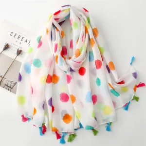 Luxury Dot Cotton Shawl - Large Pashmina Hijab