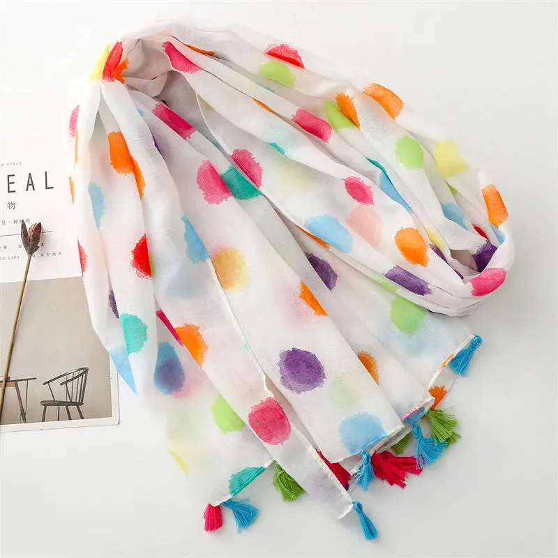 Luxury Dot Cotton Shawl - Large Pashmina Hijab