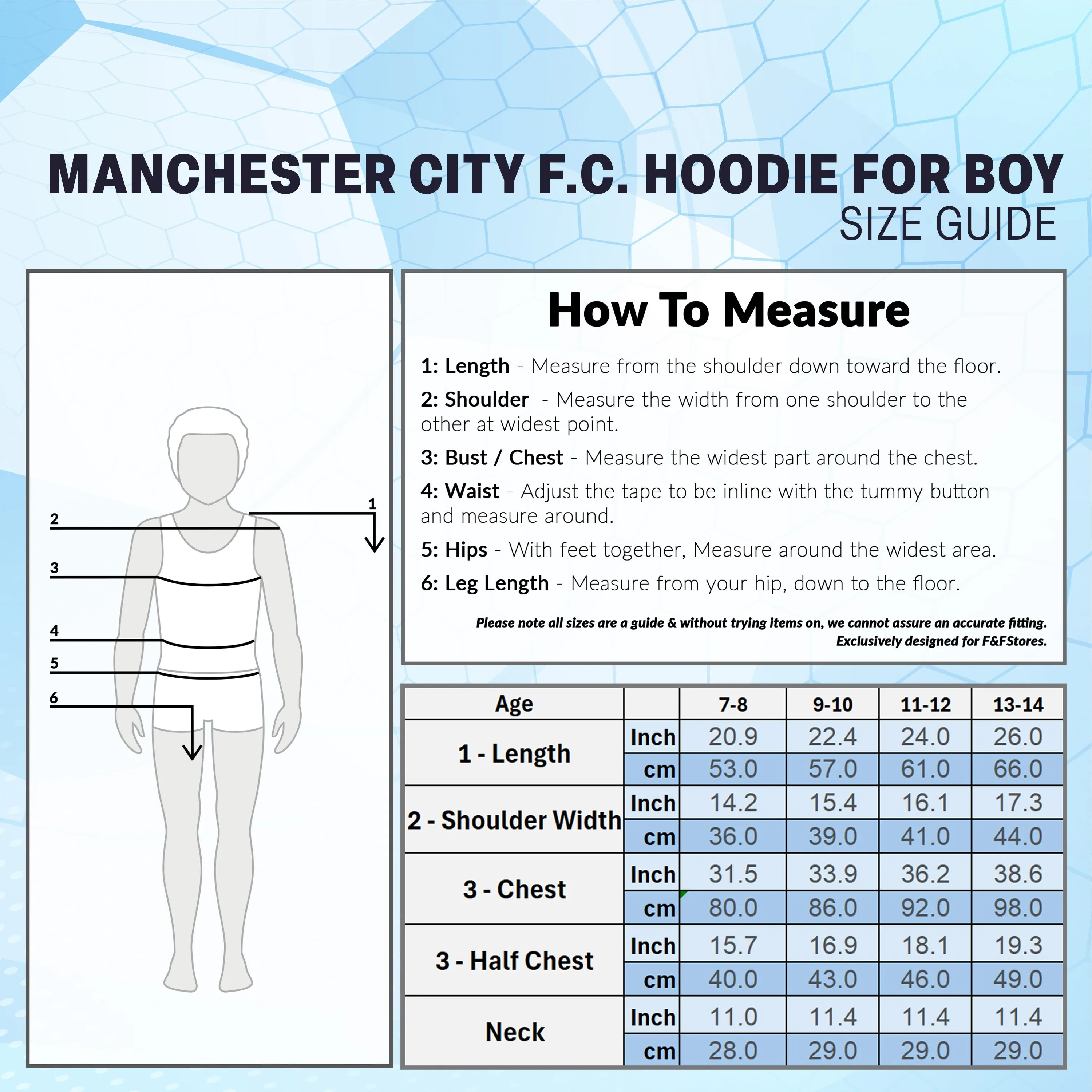 MANCHESTER CITY F.C. Zip Up Boys' Hoodies Teens Hooded Sweatshirt Man City Gifts