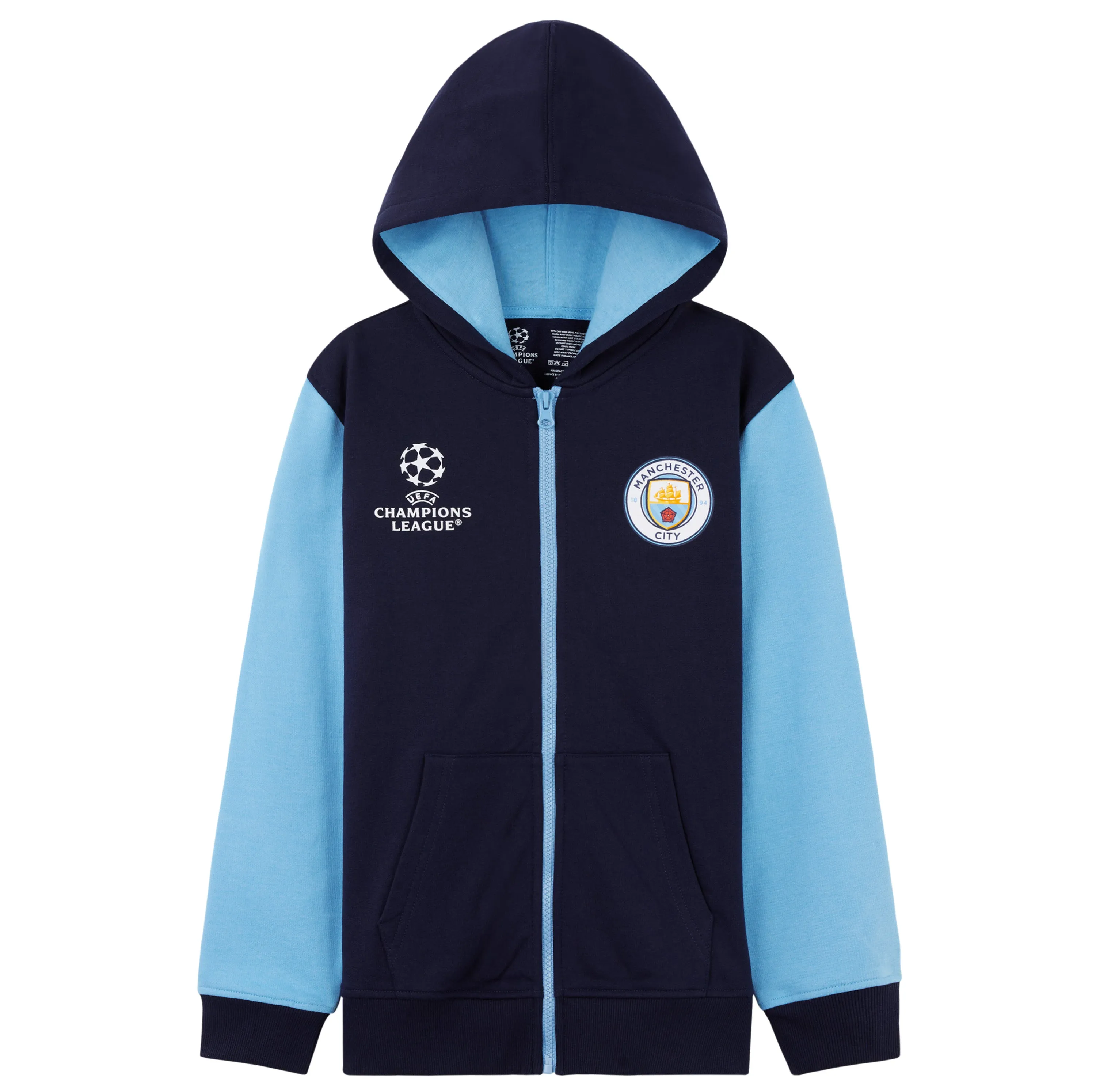 MANCHESTER CITY F.C. Zip Up Boys' Hoodies Teens Hooded Sweatshirt Man City Gifts