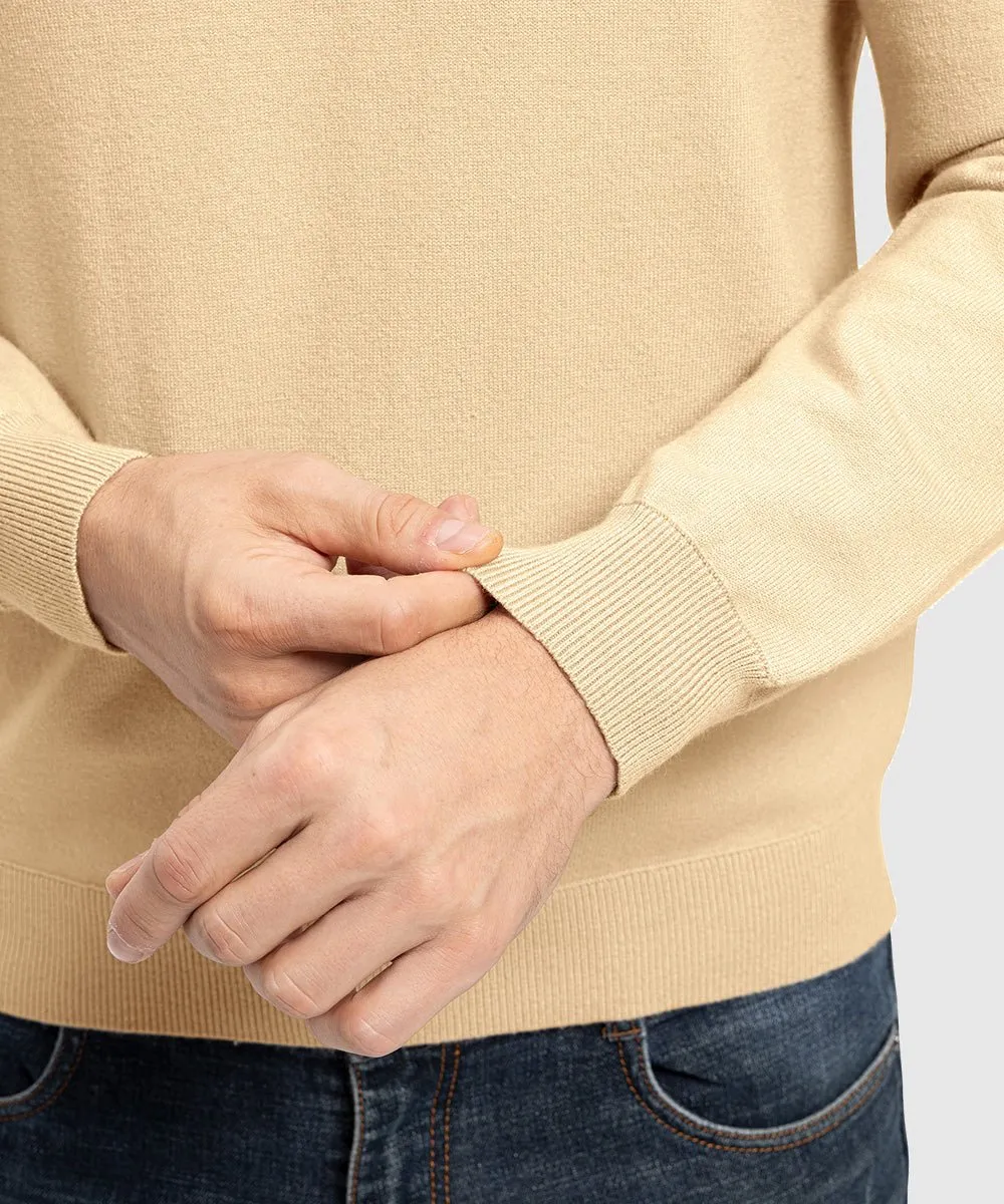 Men's 1/4 Zip Stripe Pullover Polo Sweaters