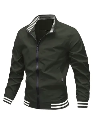 Men's Army GreenJacket With Pockets | Stylish Casual For City Walk Street