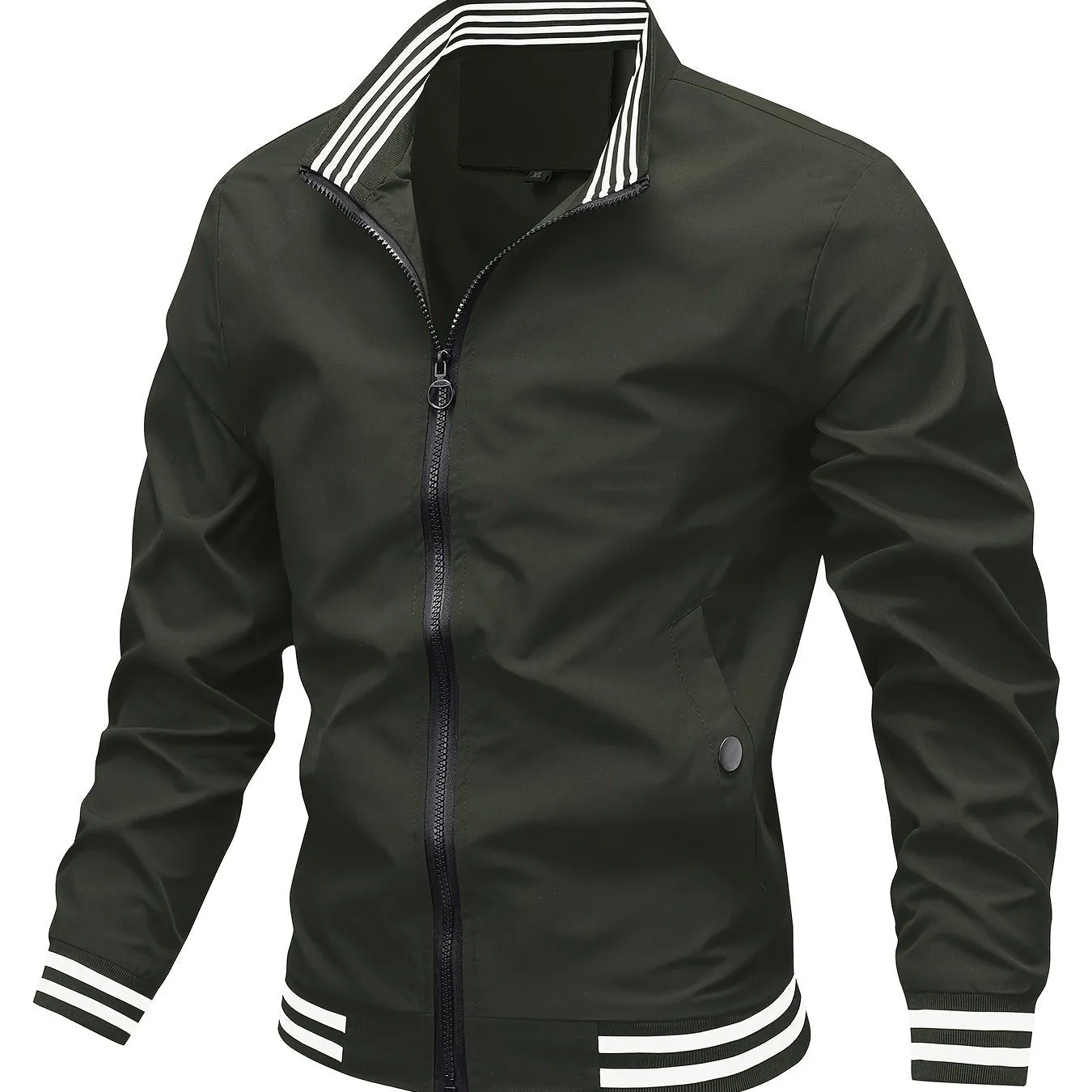 Men's Army GreenJacket With Pockets | Stylish Casual For City Walk Street