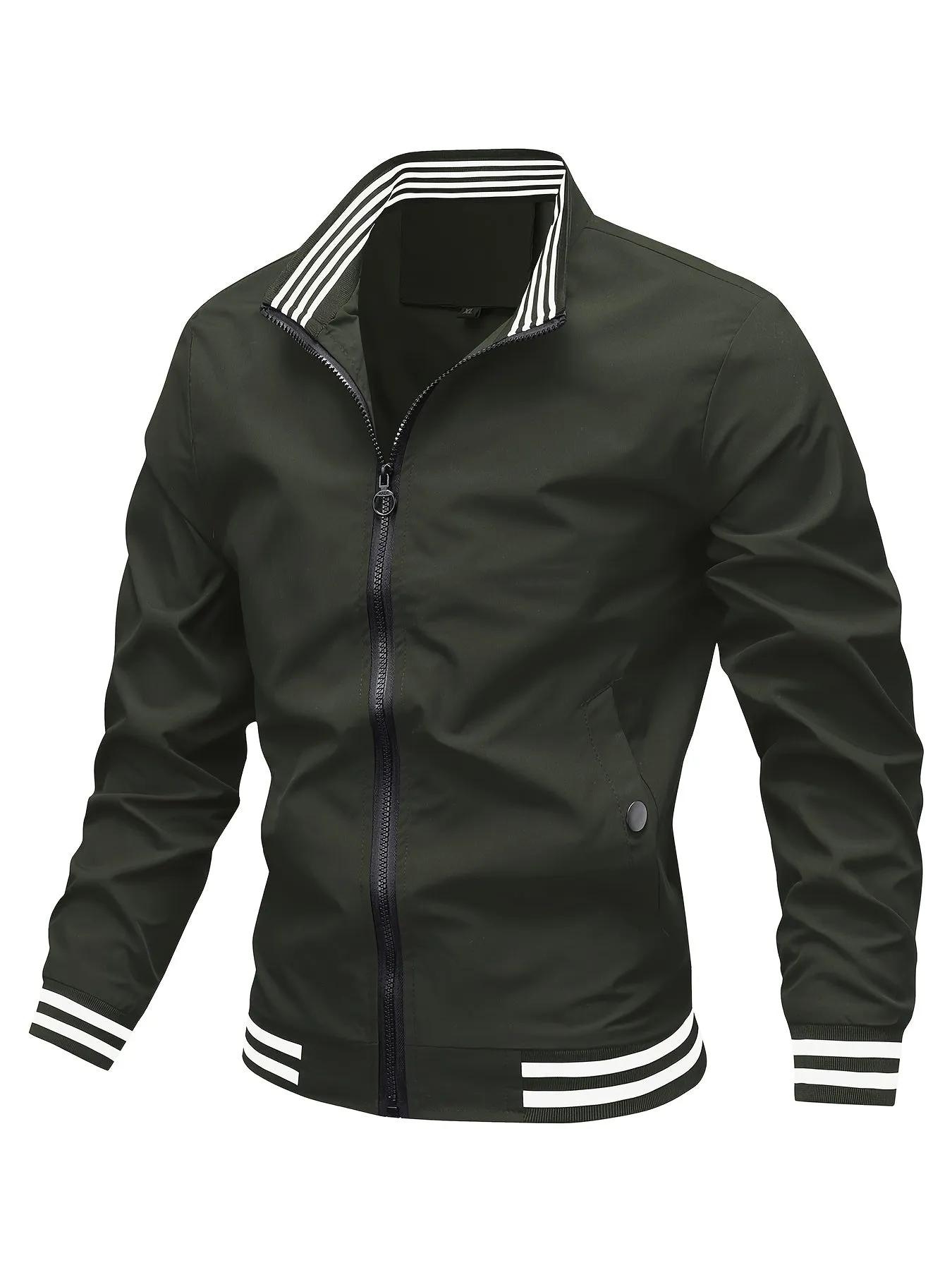 Men's Army GreenJacket With Pockets | Stylish Casual For City Walk Street
