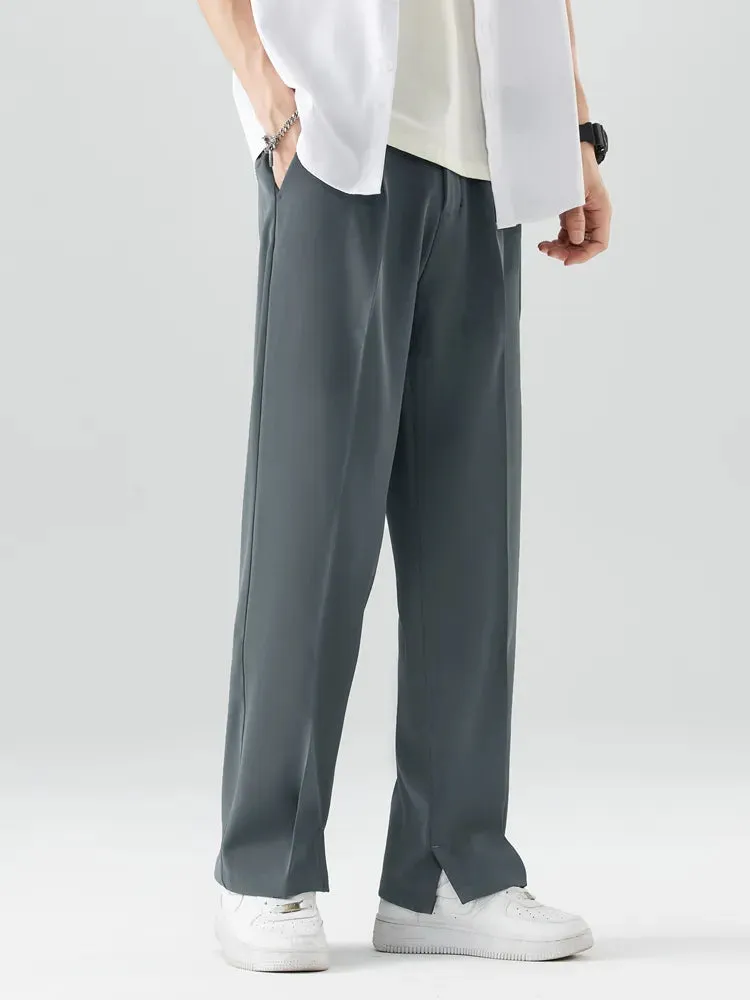 Mens Trousers  Straight Leg  Relaxed Fit  Lightweight Soft Fabric  Smart Casual
